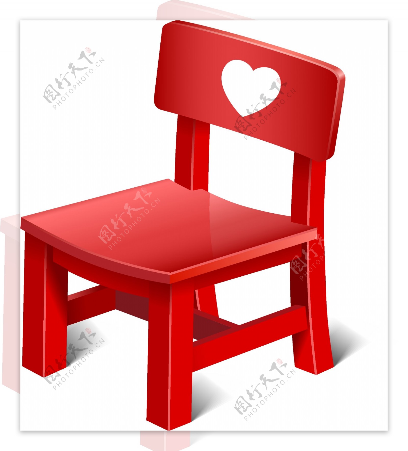 红色椅子矢量图标