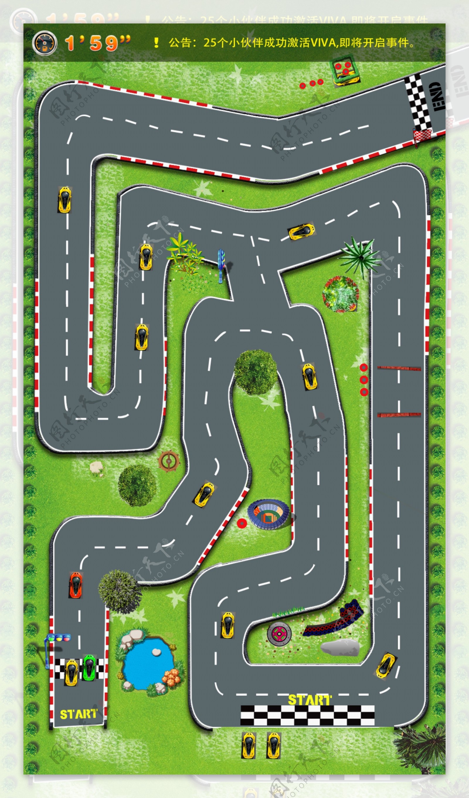 赛车游戏的跑道界面设计图