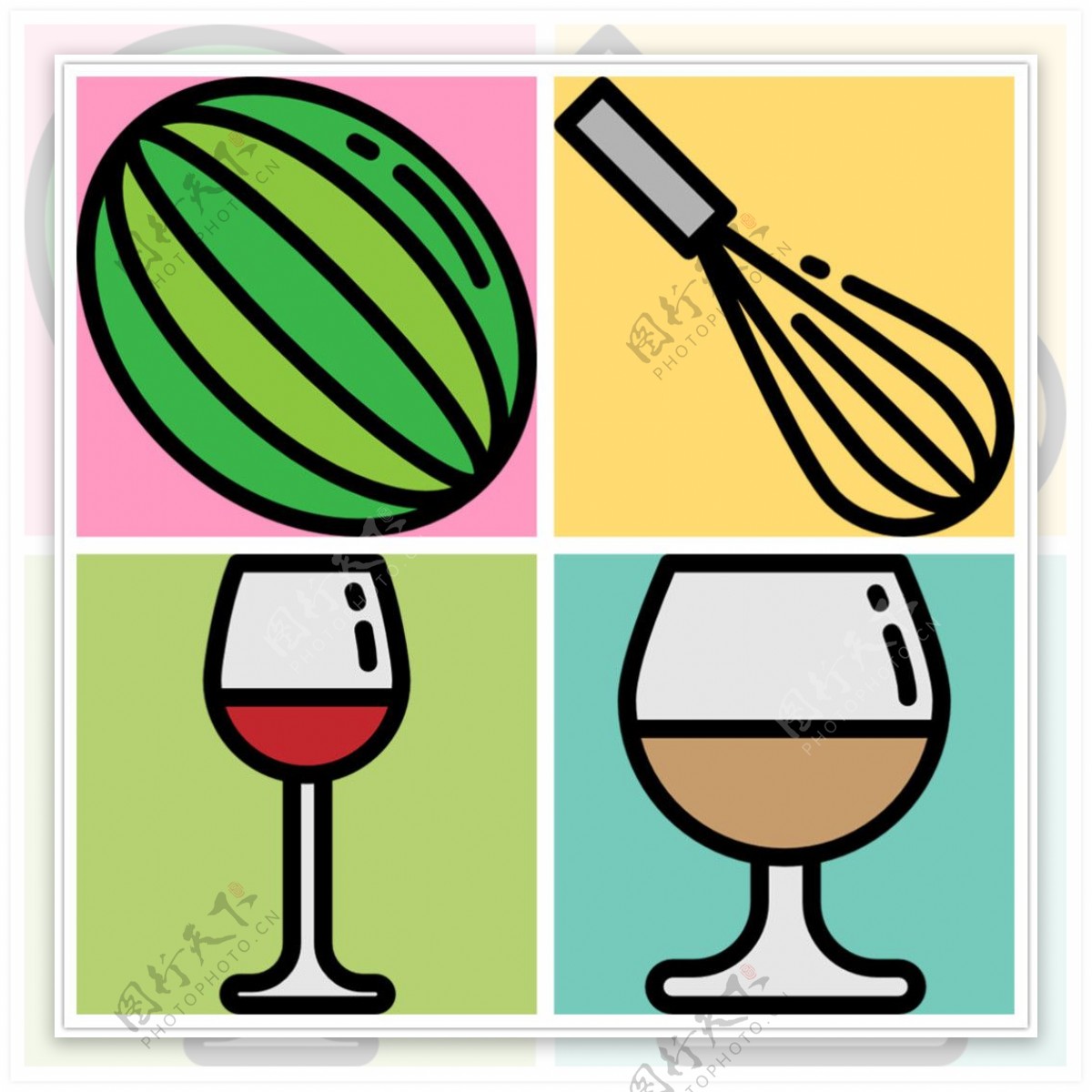 可爱手绘食物icon图标