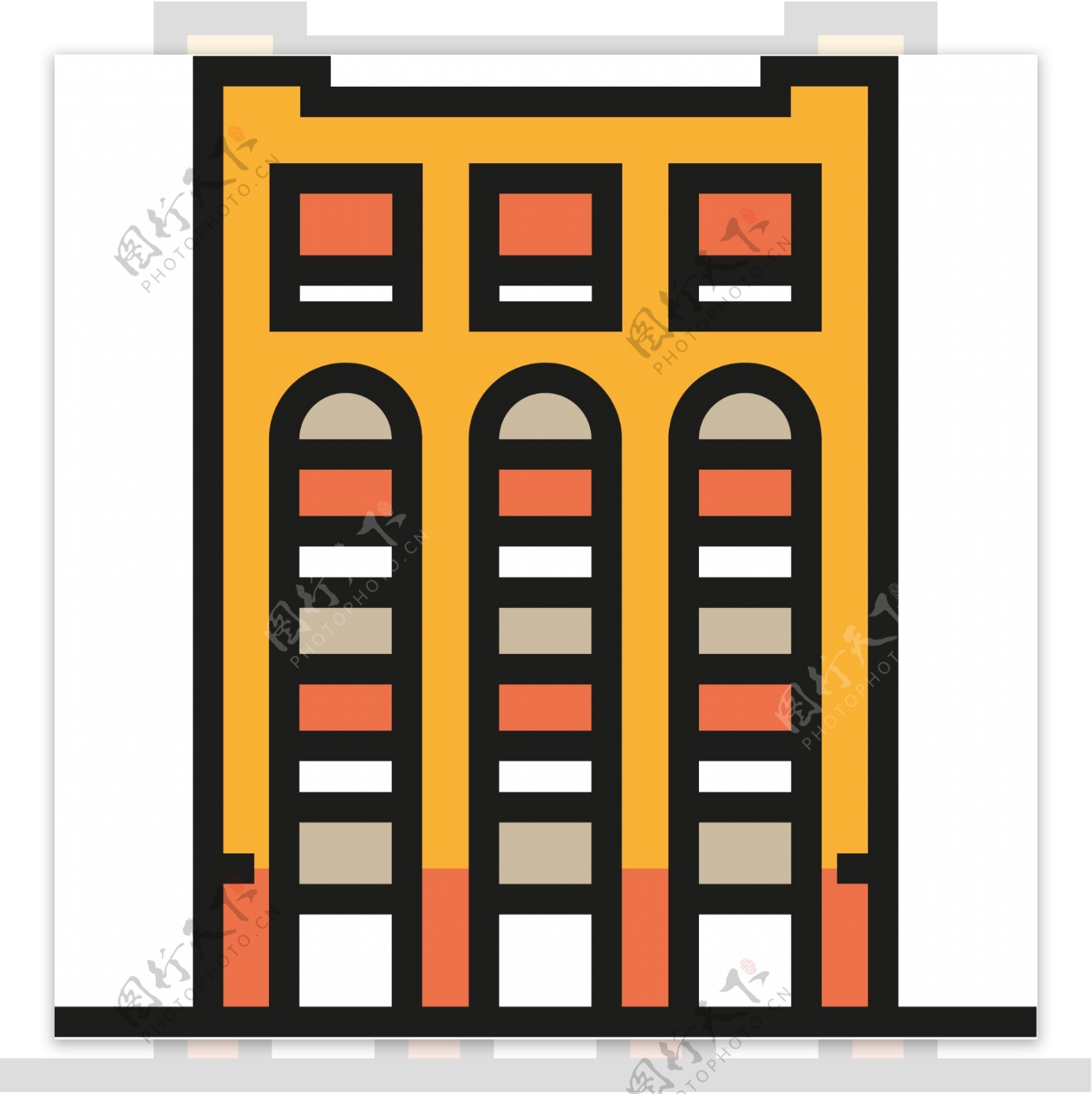 线性建筑icon图标素材