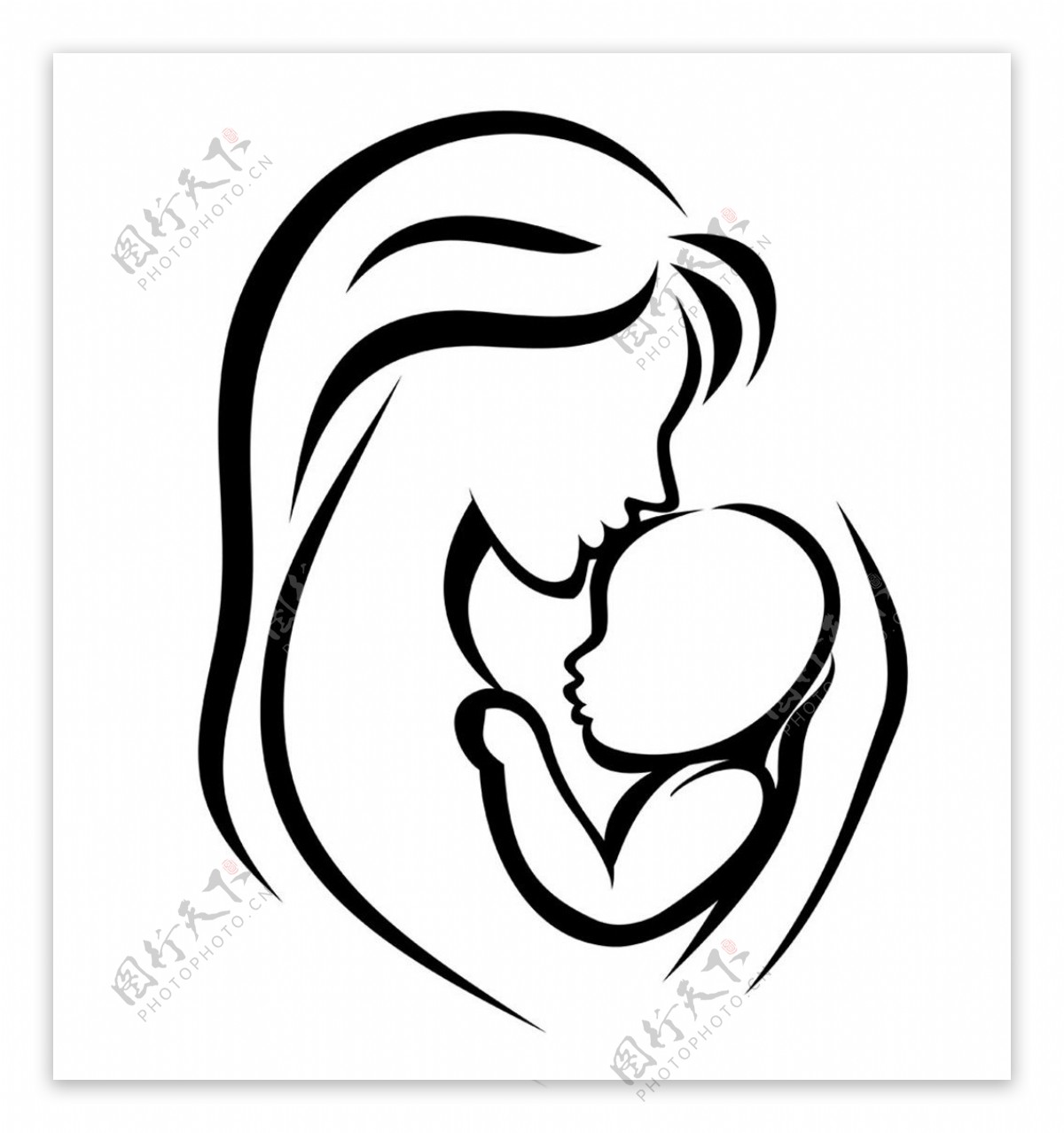 抱婴儿妈妈标志图片