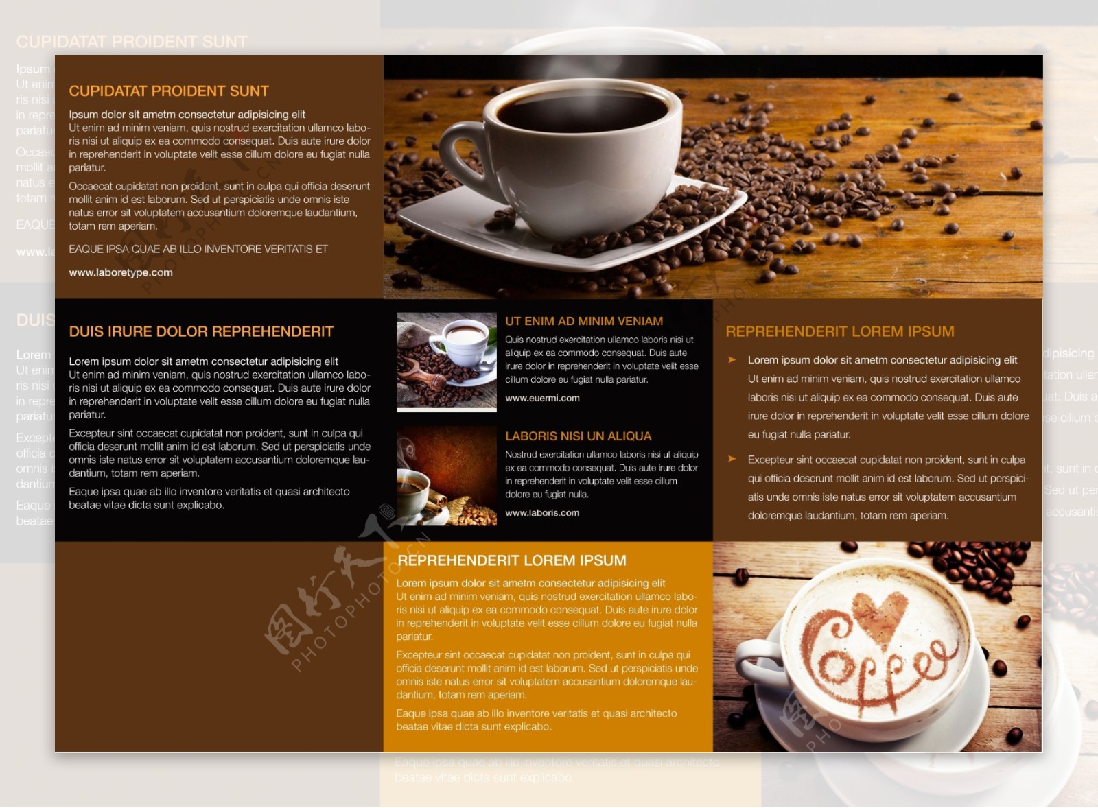 外国咖啡宣传单设计图片