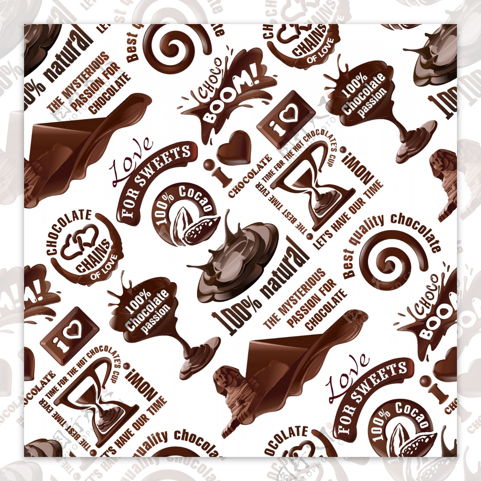 多种巧克力标志设计矢量素材下载