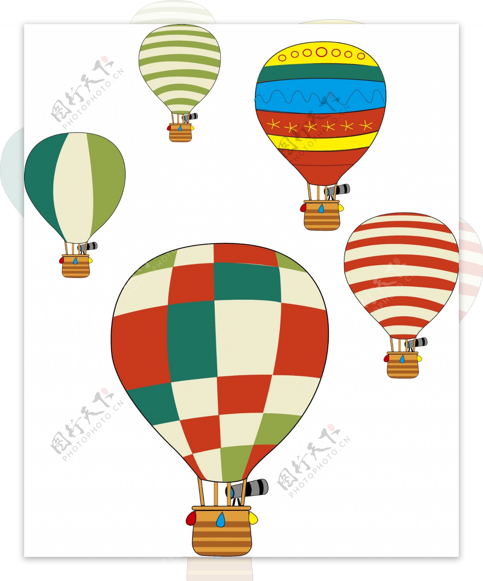 热气球氢气球卡通矢量素材