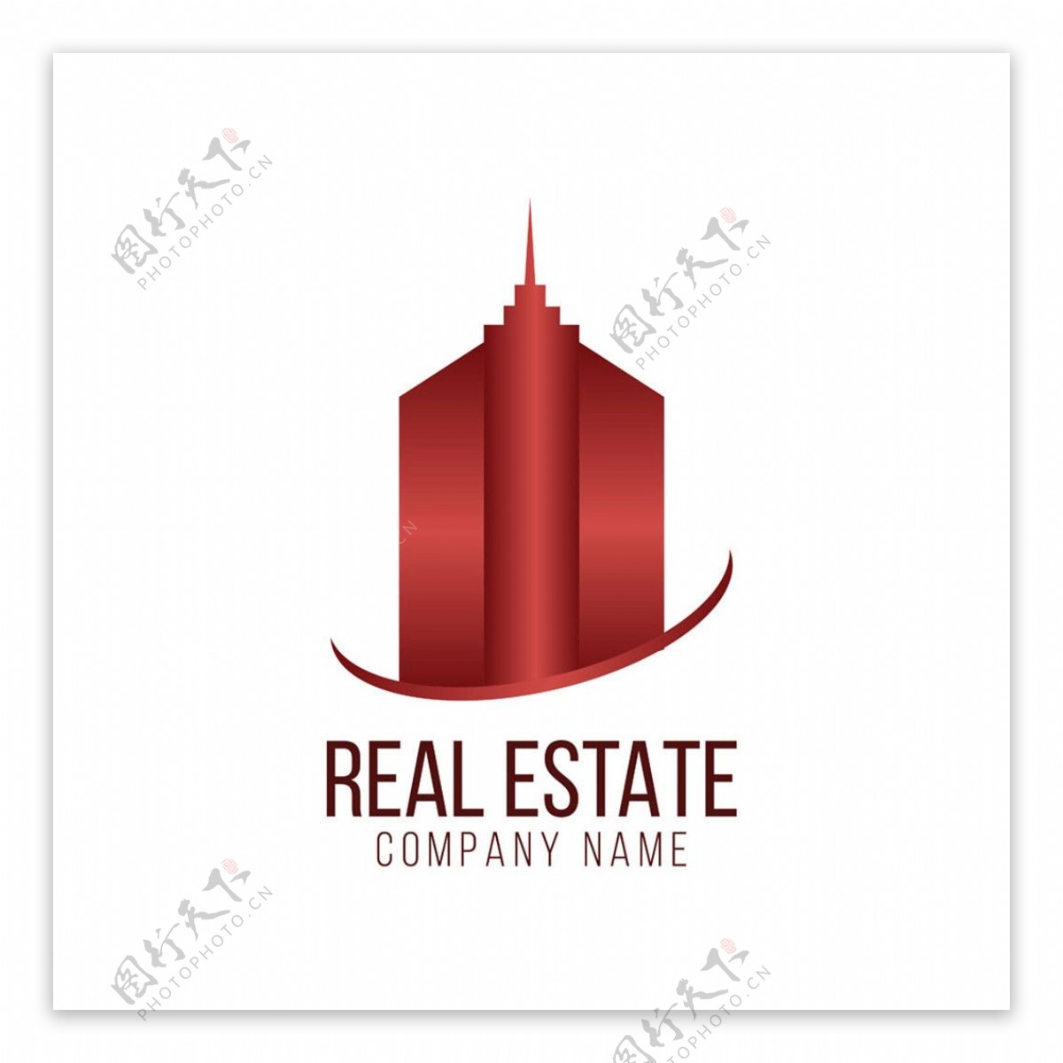 红色艺术建筑标志图片