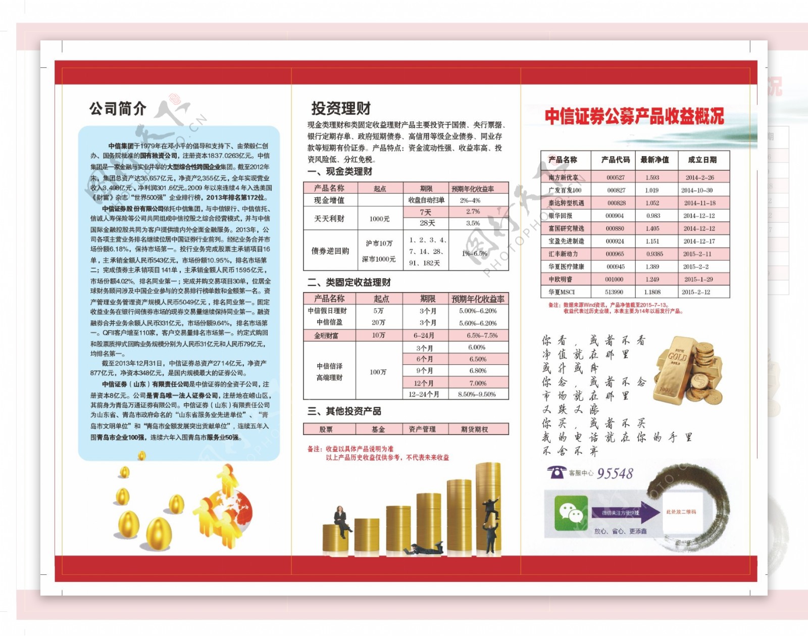 投资理财三折页图片