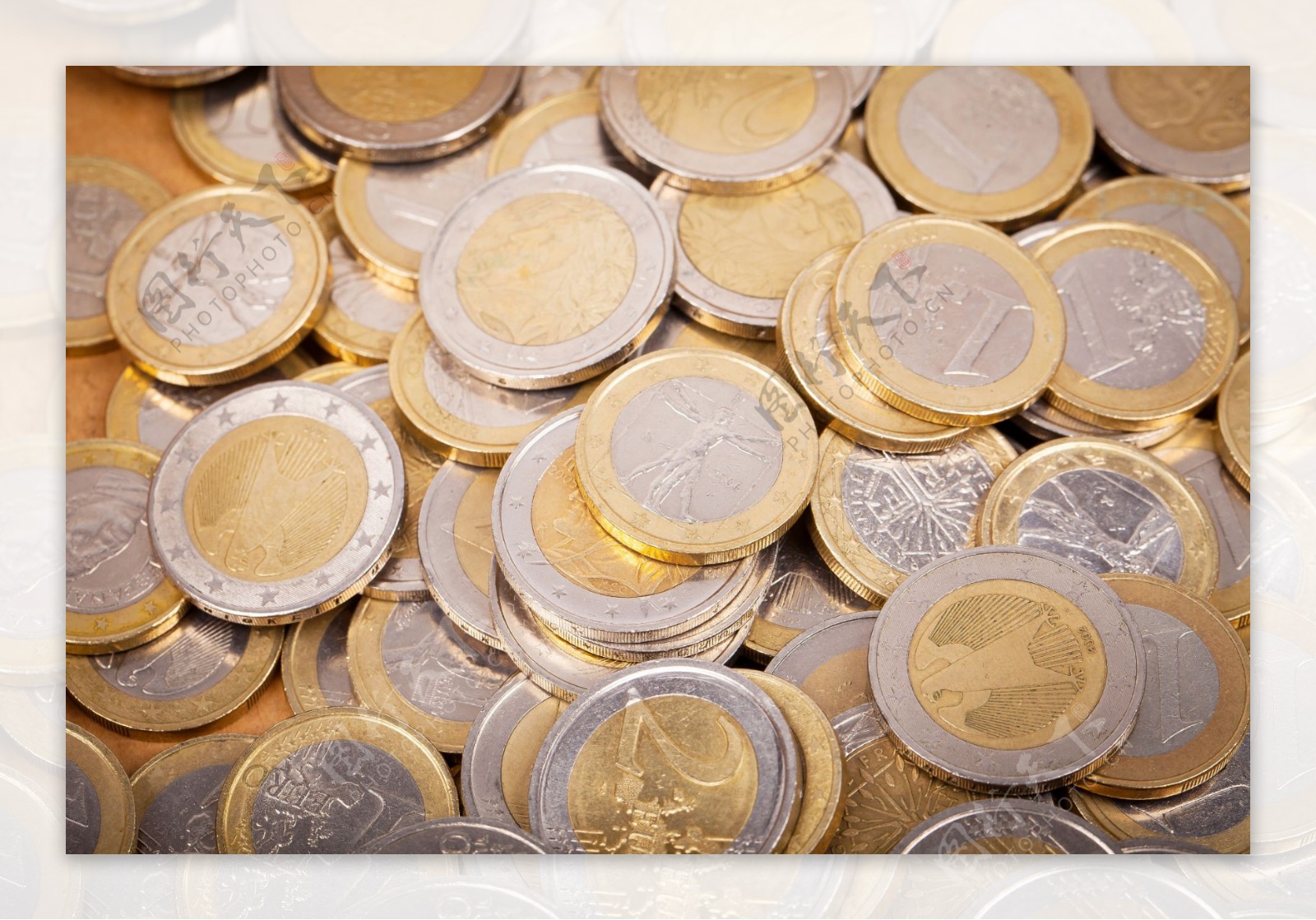 欧元硬币摄影图片