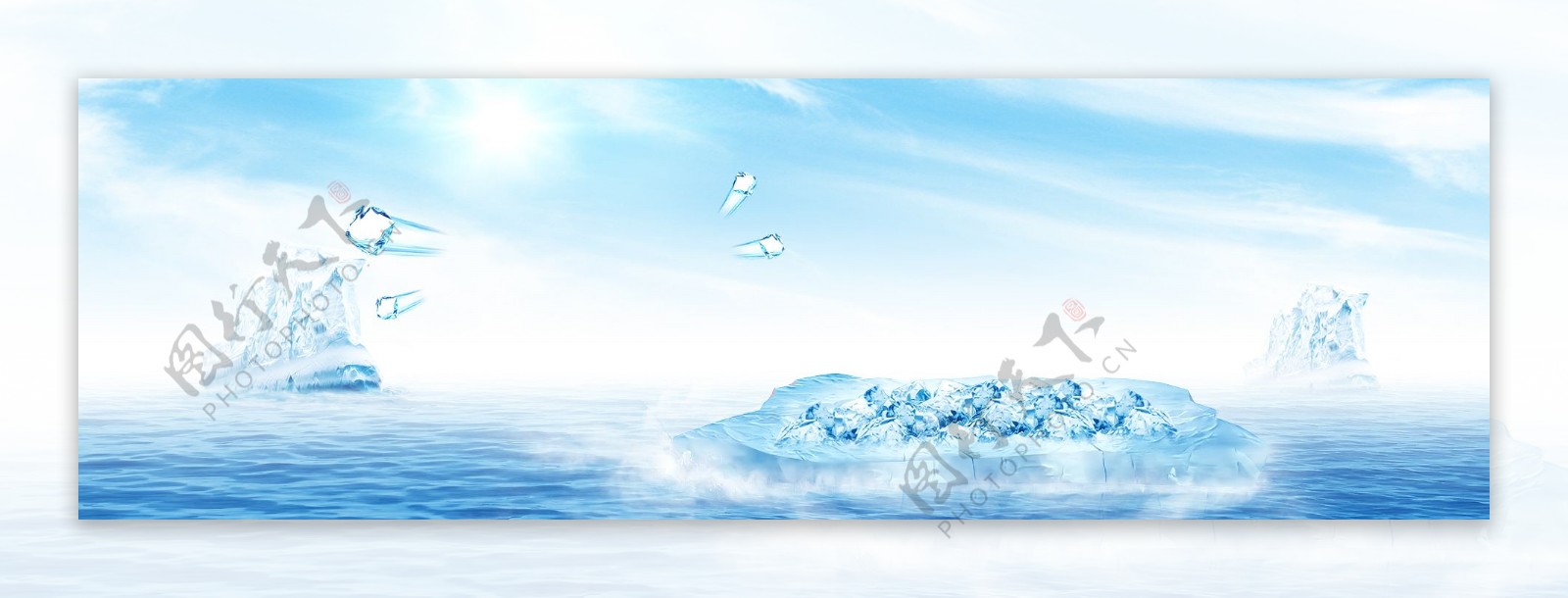 蓝色海洋水滴背景图