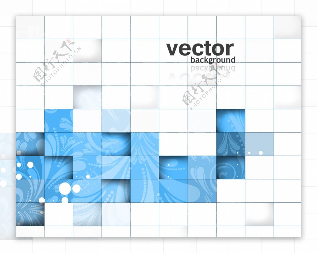 蓝色方块矢量图案造型素材