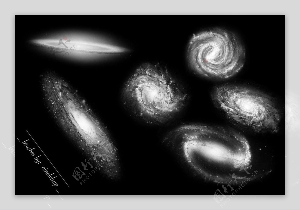 银河系宇宙深空背景PS太空笔刷素材