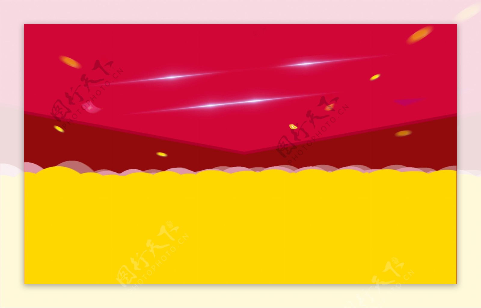 黄色红色金融banner背景