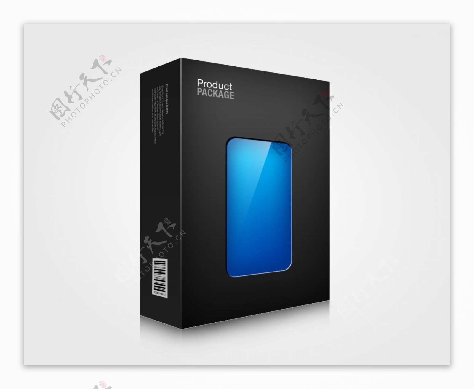 炫酷黑色数码产品包装盒效果图PSD素材