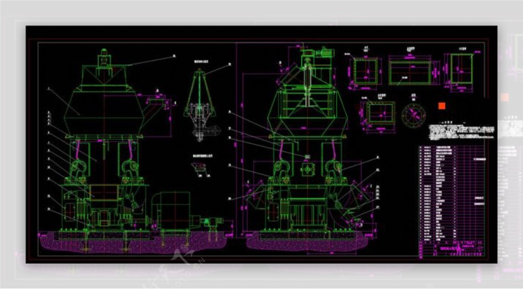 辊式立磨机机械图纸