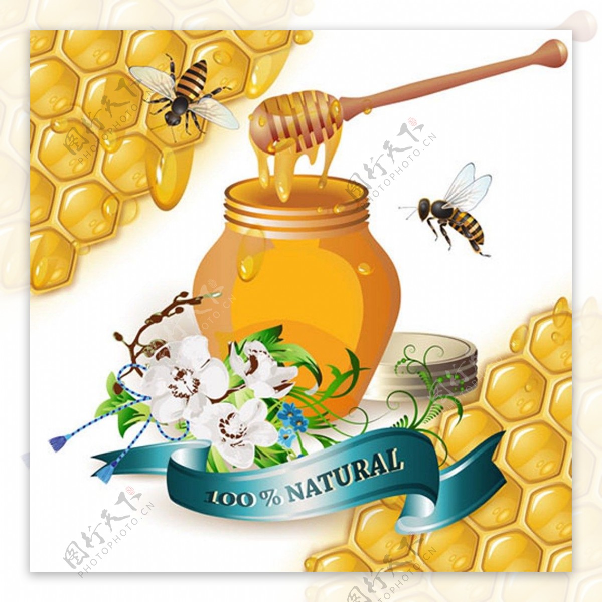 自然蜂蜜广告背景