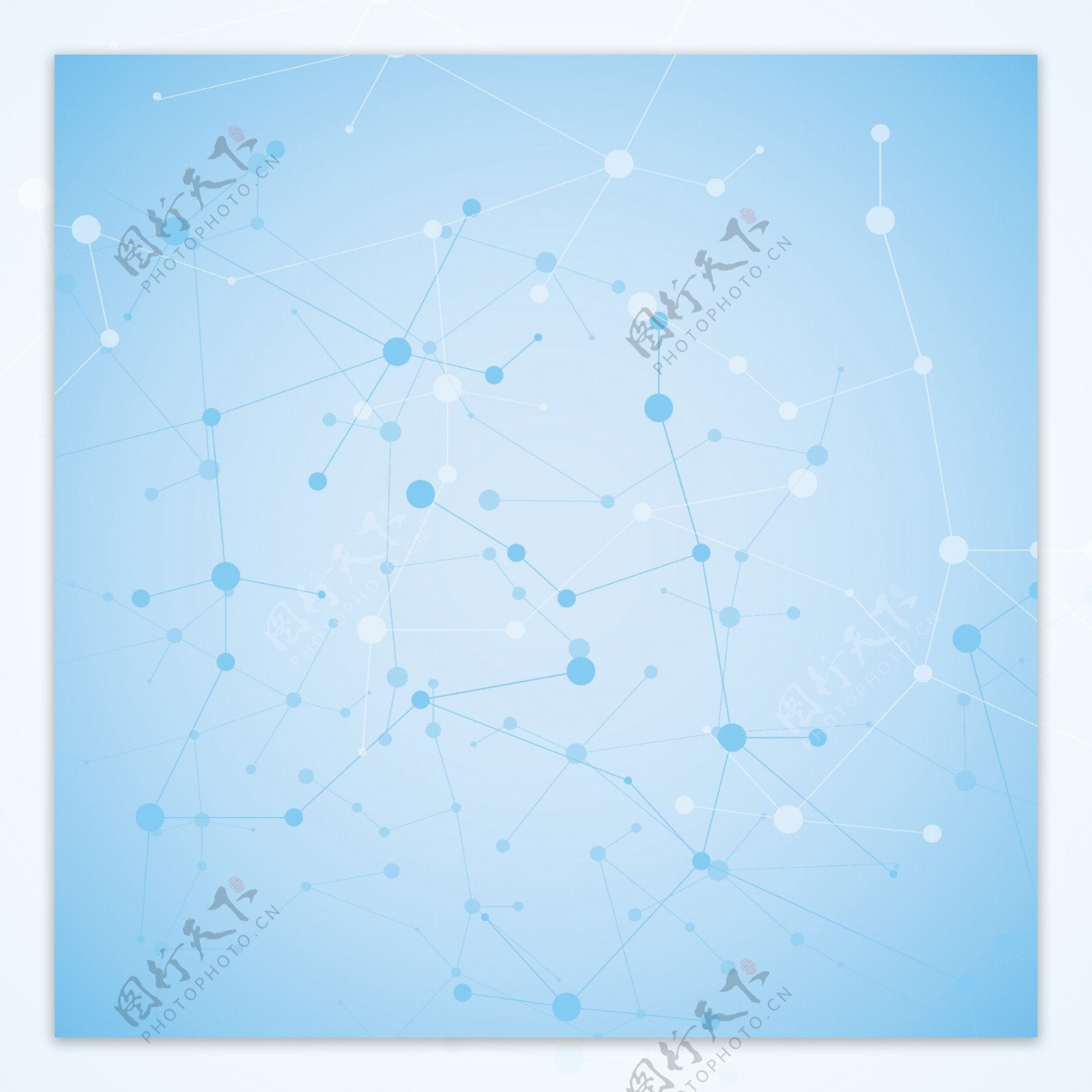网页多边形蓝色原子构造科技矢量背景素材