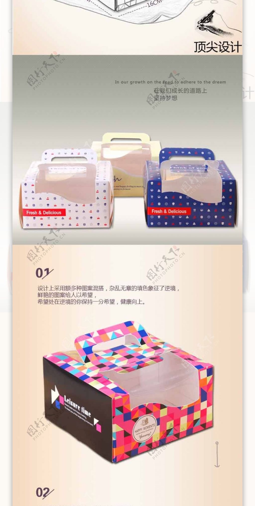 淘宝蛋糕盒详情页