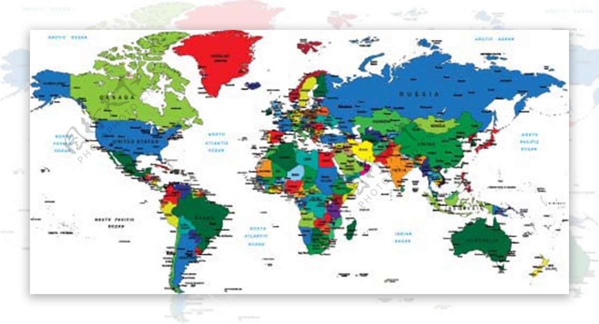 彩色世界地图图片1