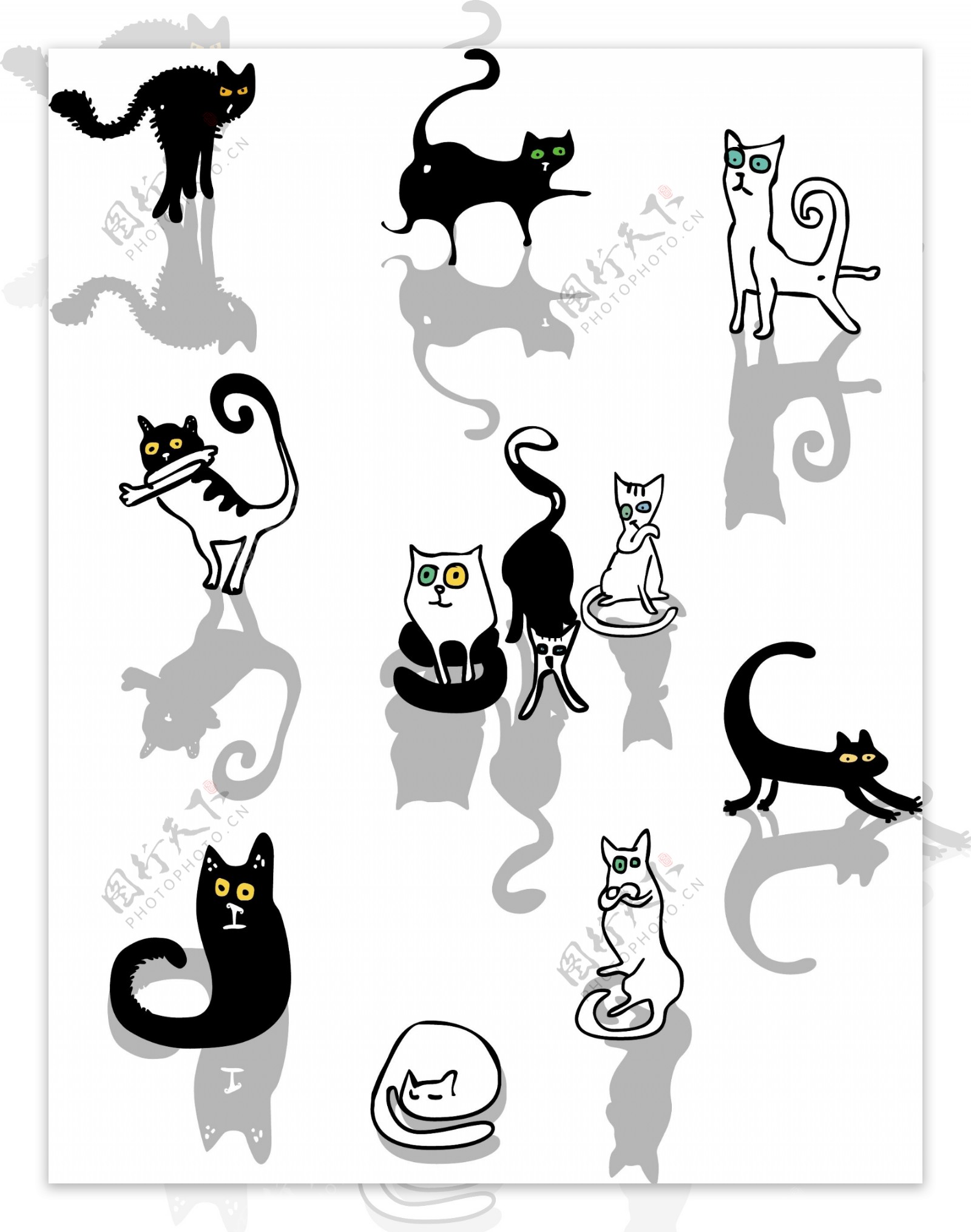 卡通小猫设计素材