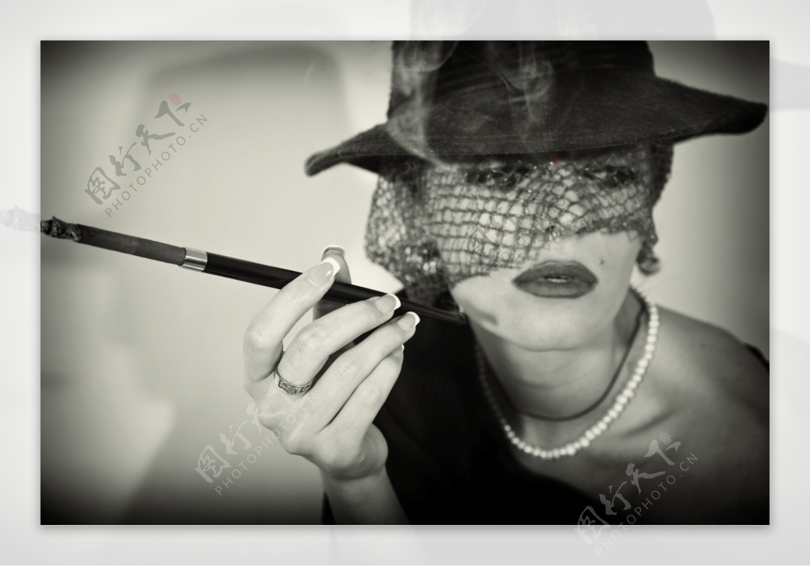 Smoking woman in glasses, dark portrait free image download