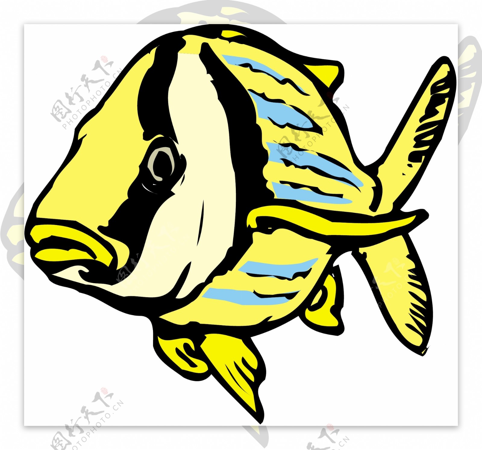 五彩小鱼水生动物矢量素材EPS格式0254