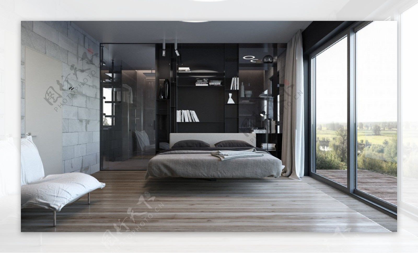 现代北欧卧室装修效果图