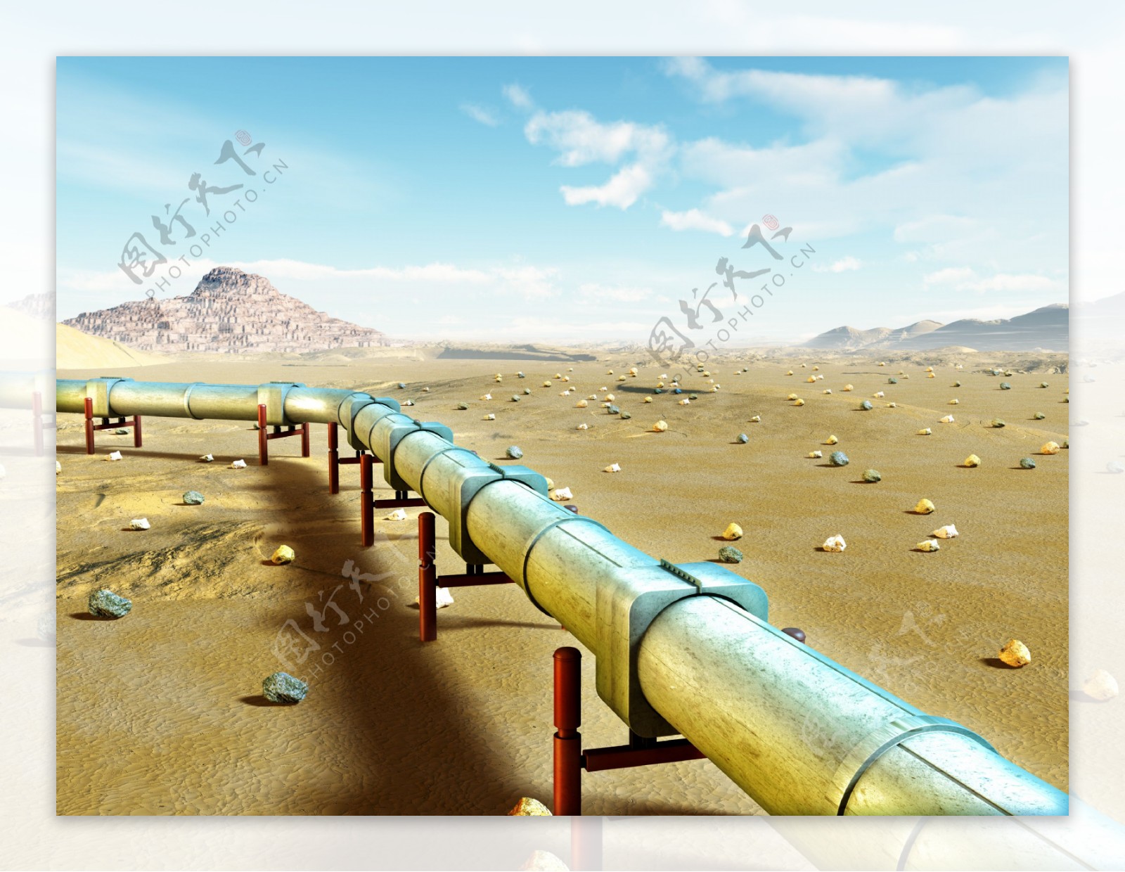 沙漠上的输油管道图片