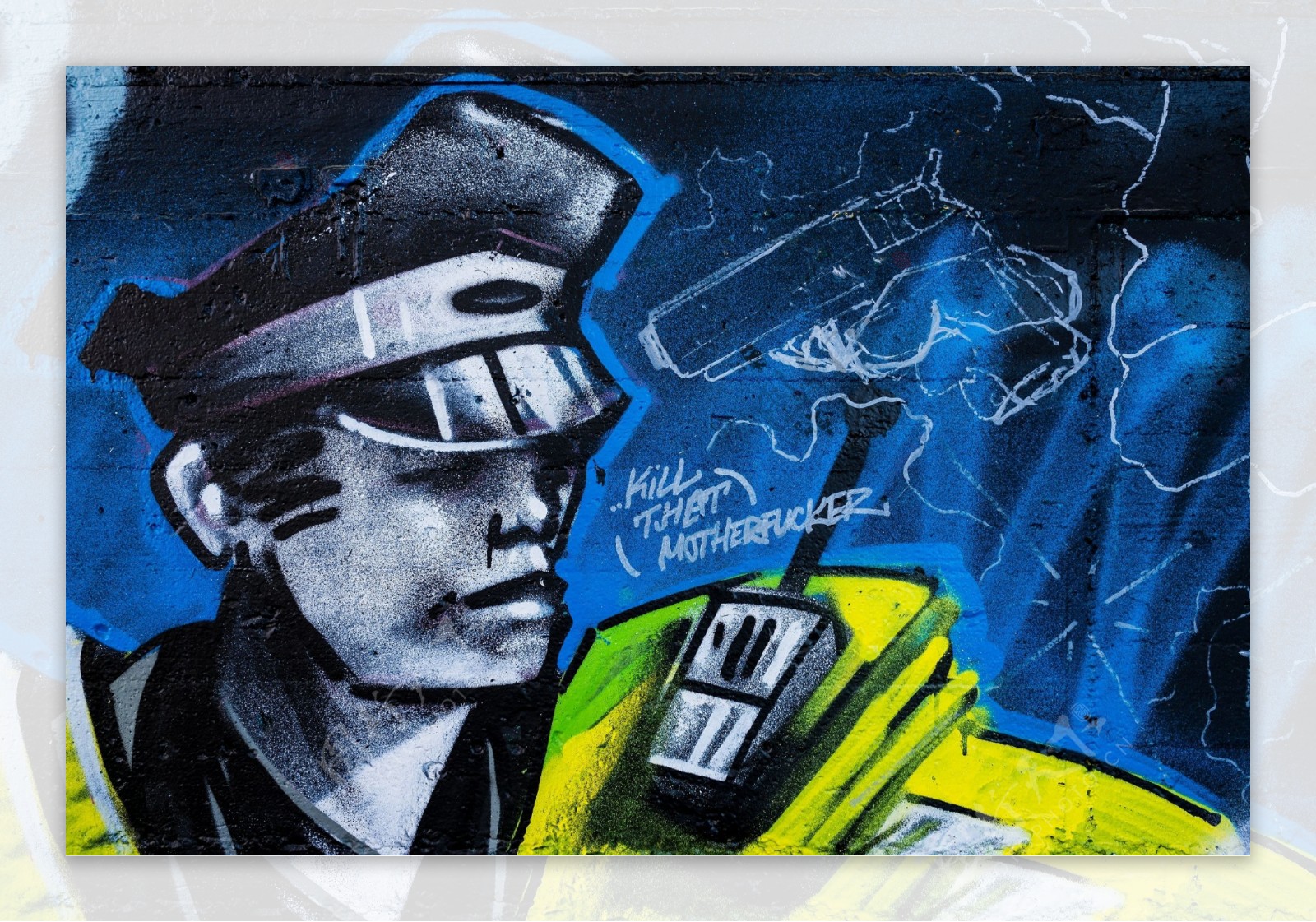 警察人物艺术墙面图片
