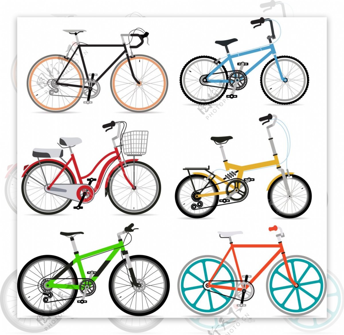 彩色的自行车