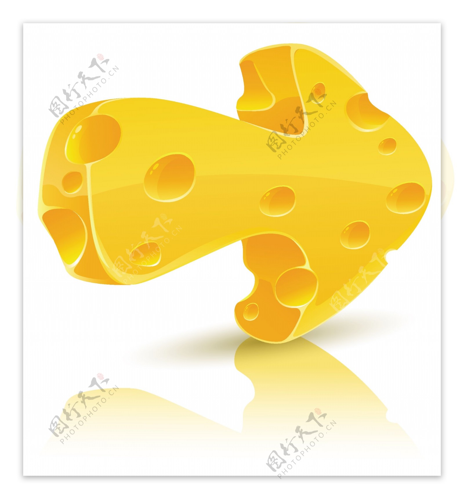 黄色箭头的奶酪