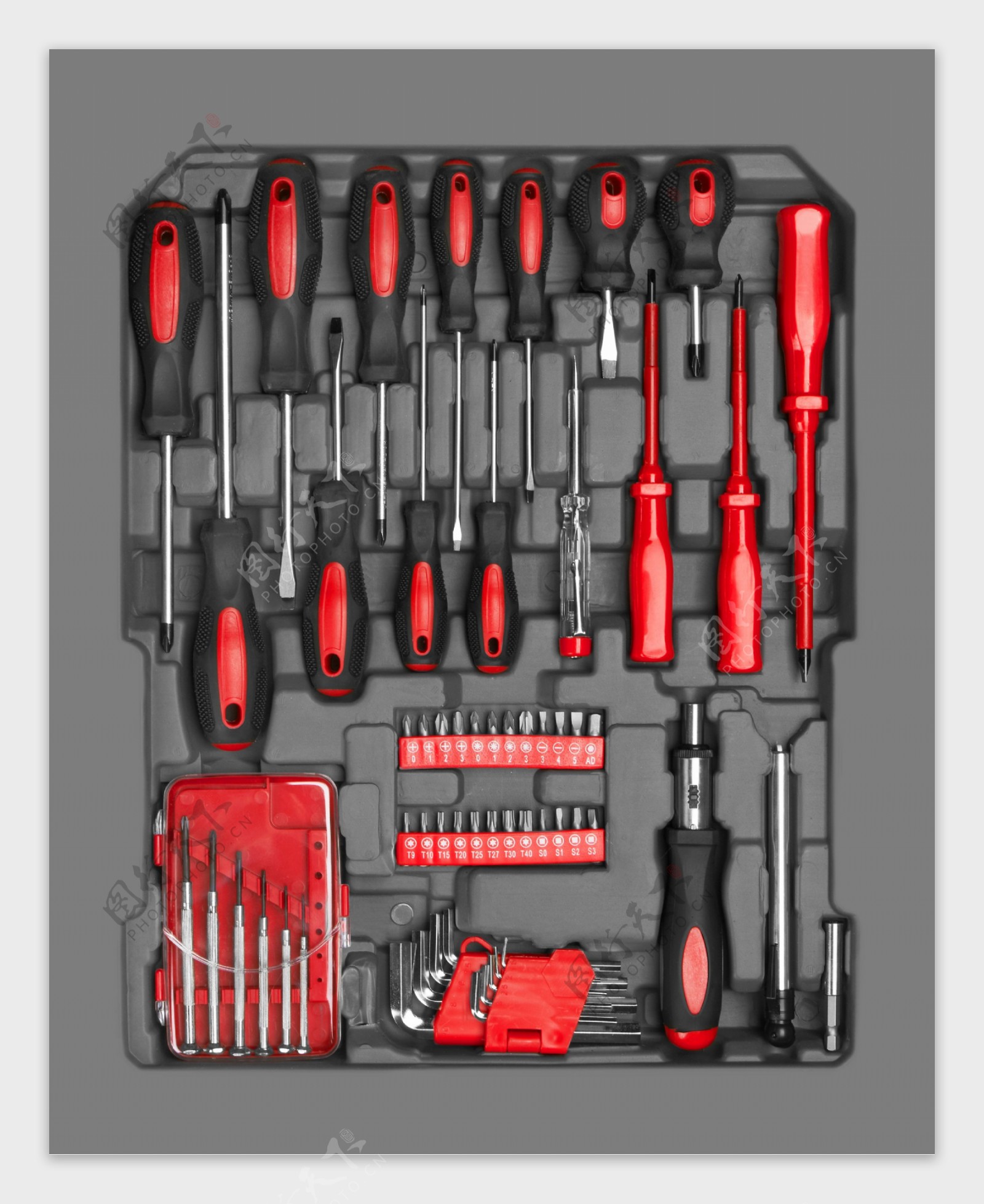 工具盒内的整齐工具图片