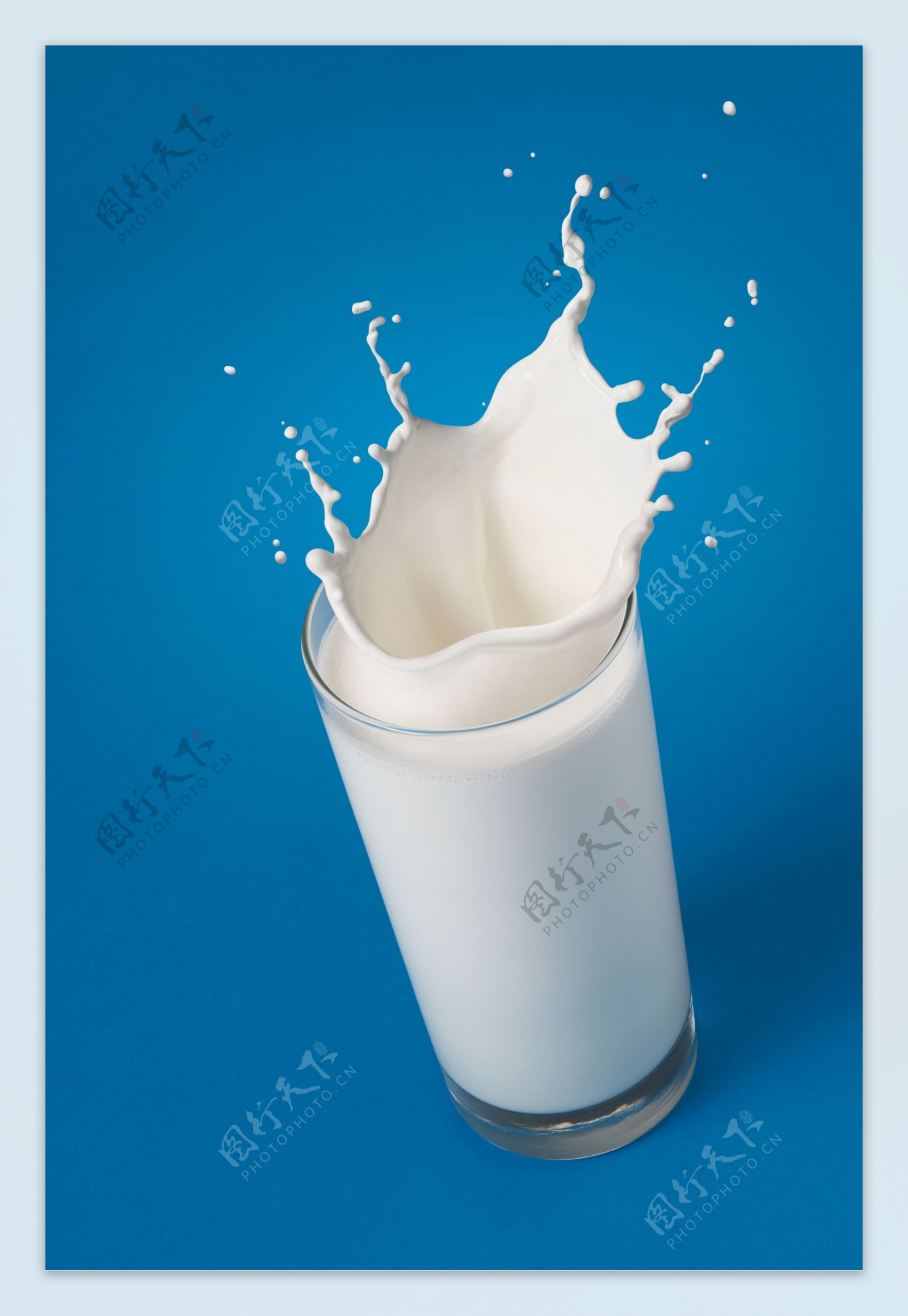 玻璃杯里的新鲜牛奶图片