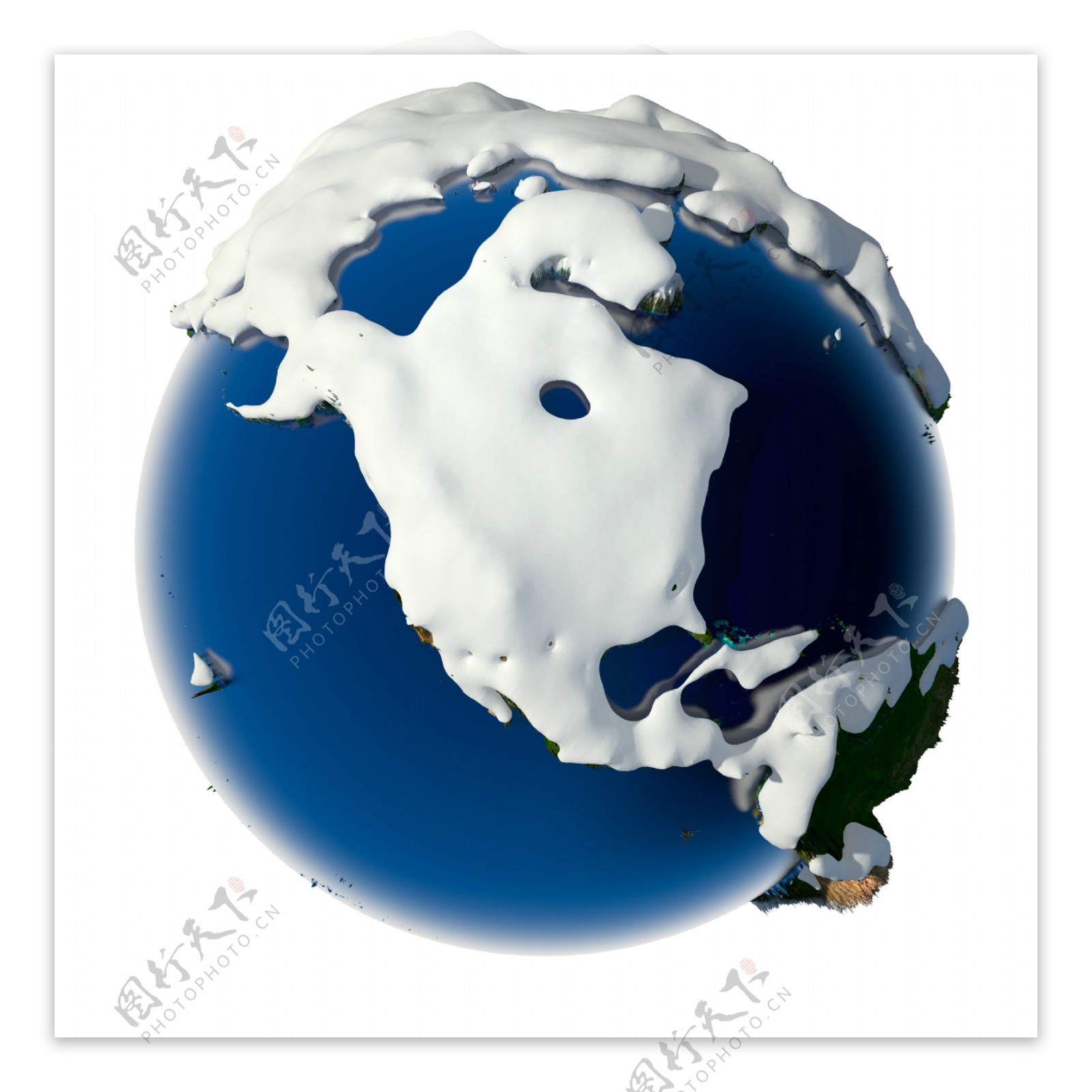 雪地覆盖的地球图片