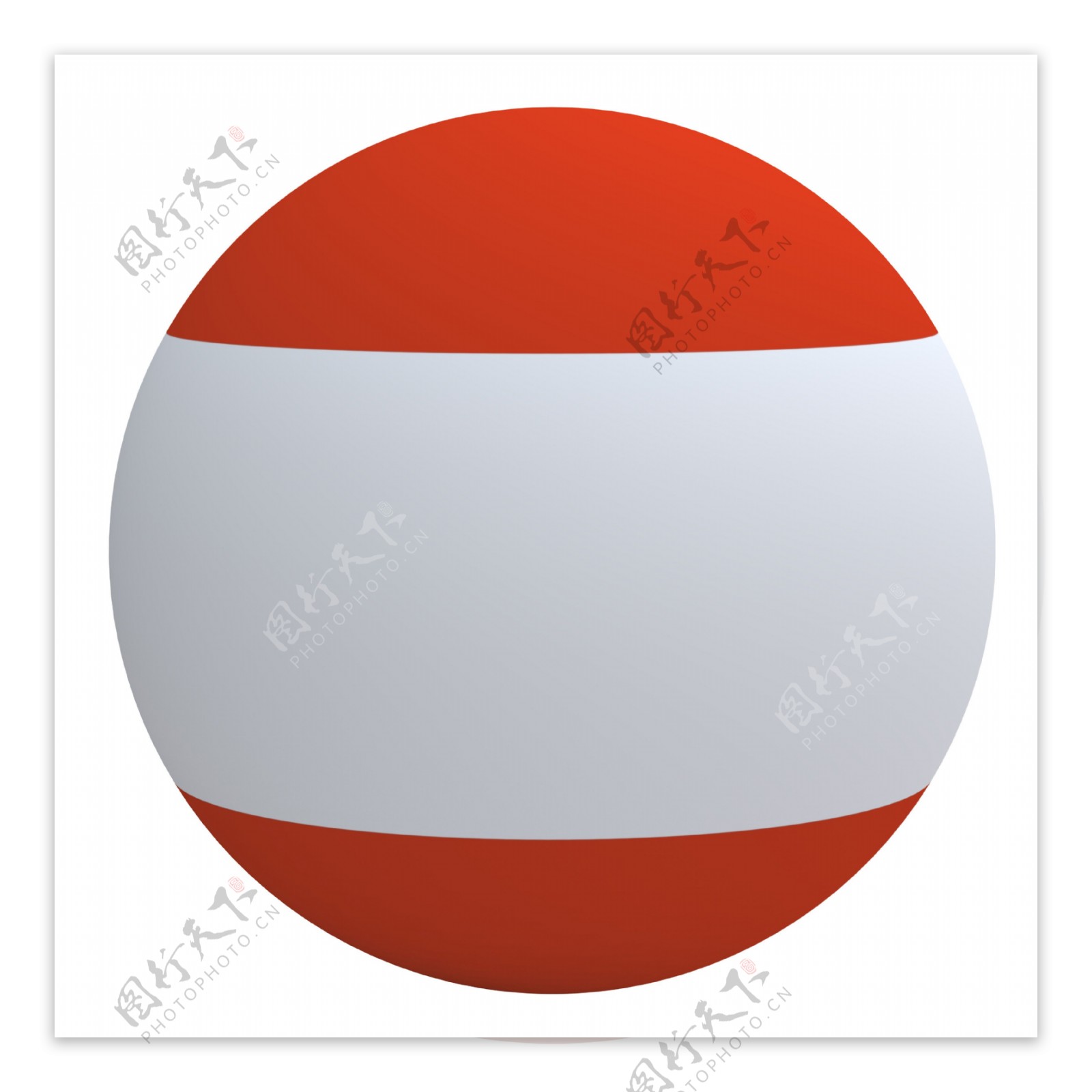 奥地利国旗上的球孤立在白色