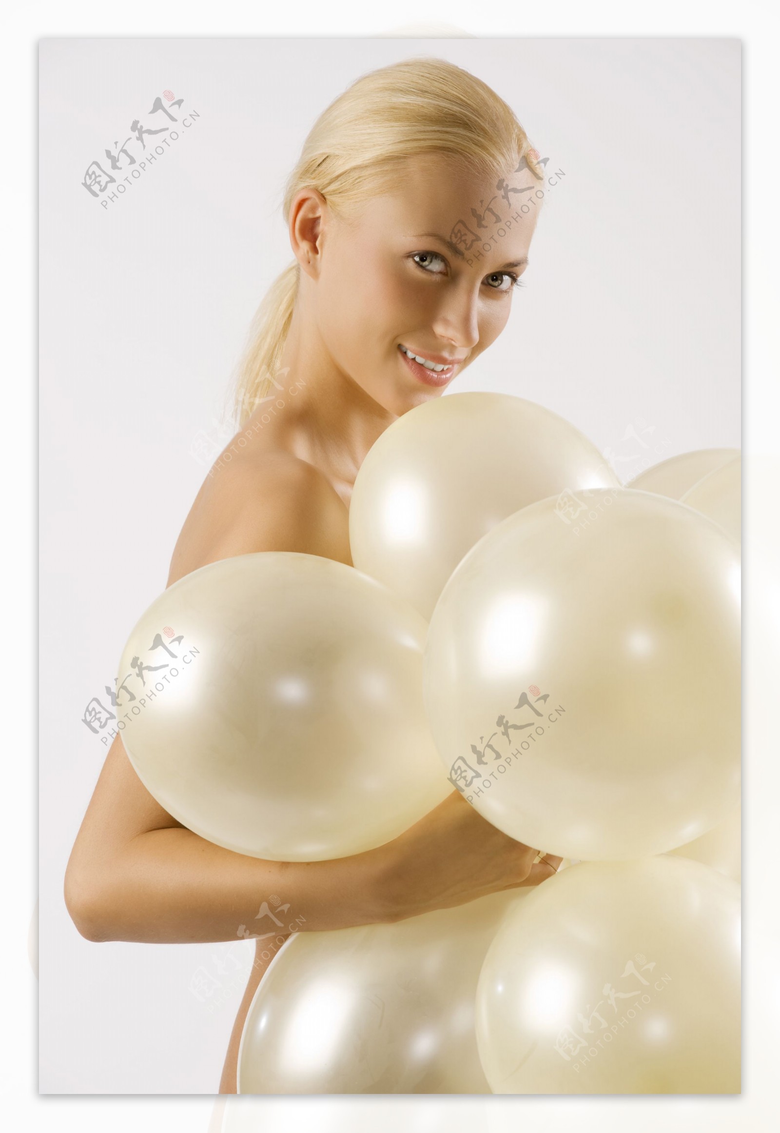 性感美女与气球图片