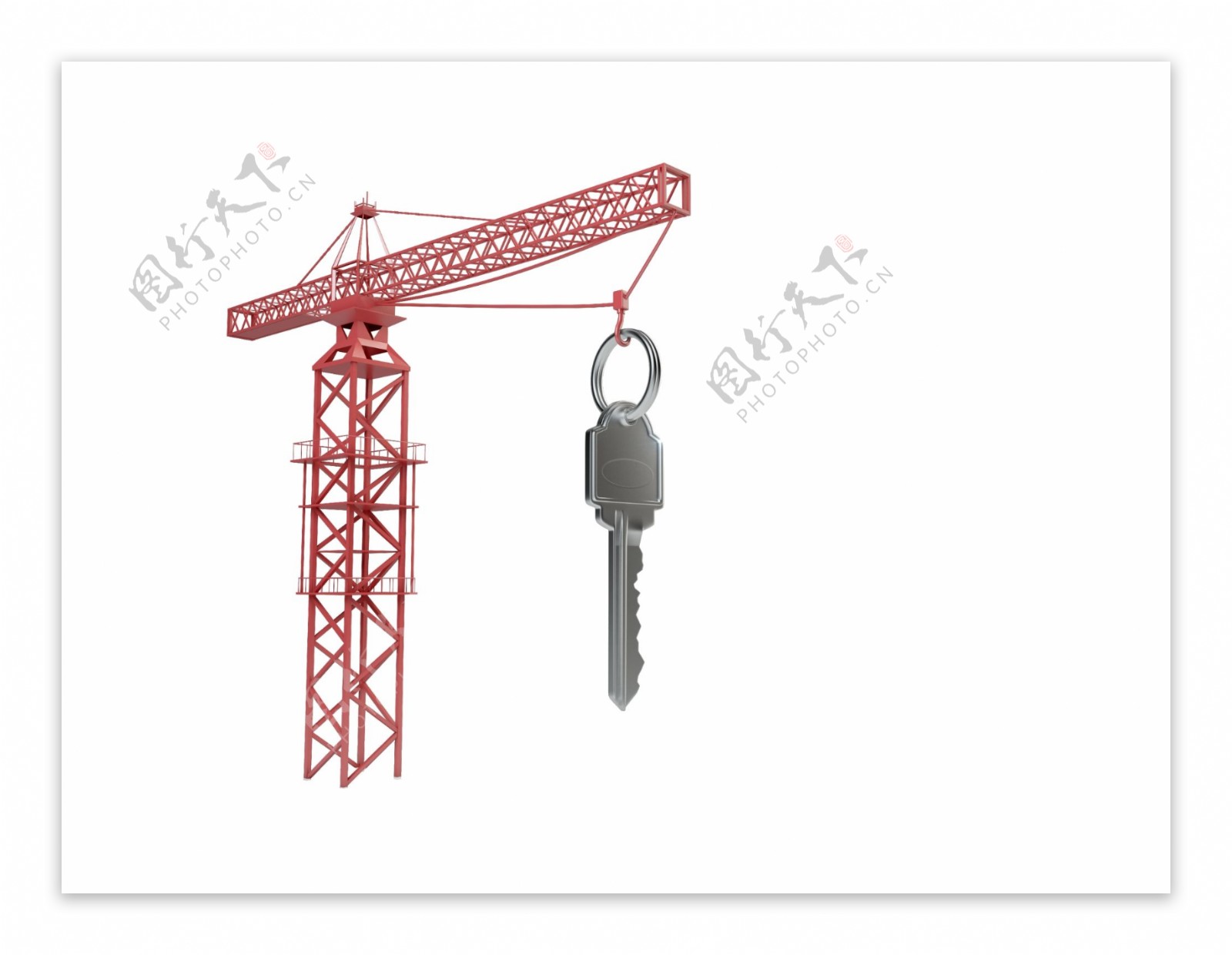 吊钥匙的塔吊创意设计PSD分层素材