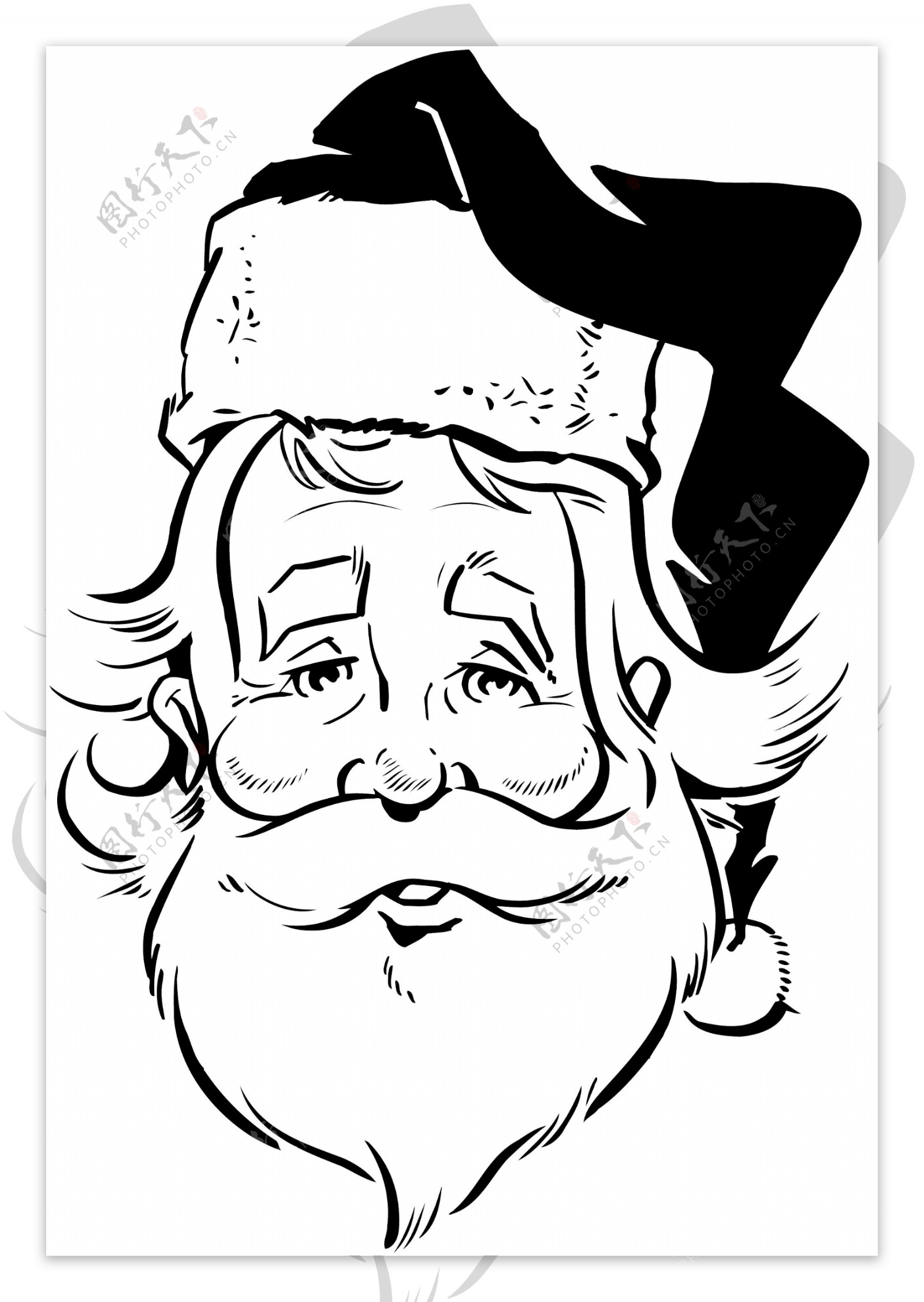 圣诞老人头像卡通头像矢量素材EPS格式0027