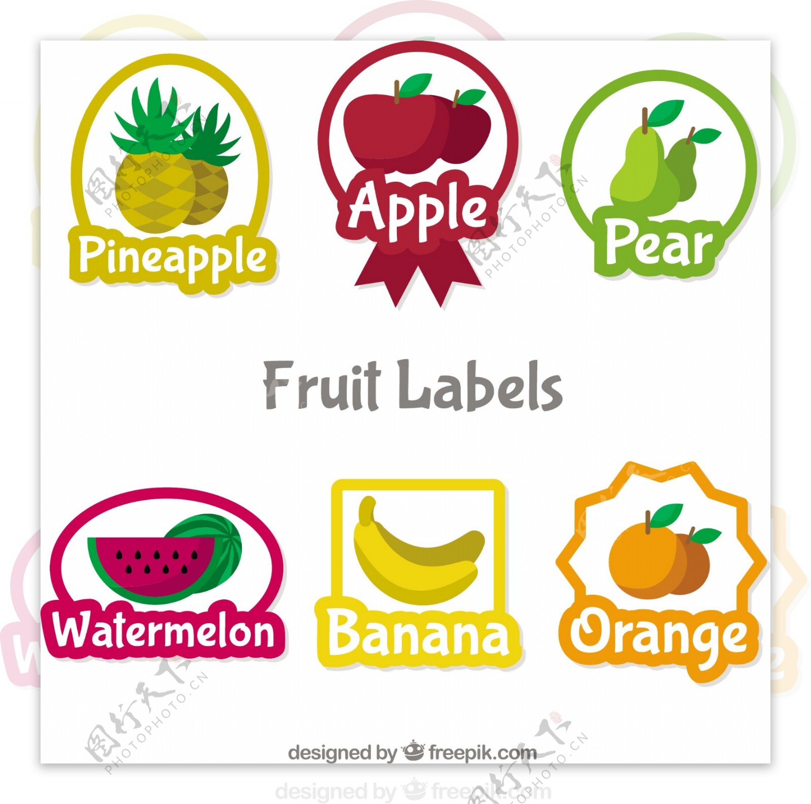 可爱水果标签图标