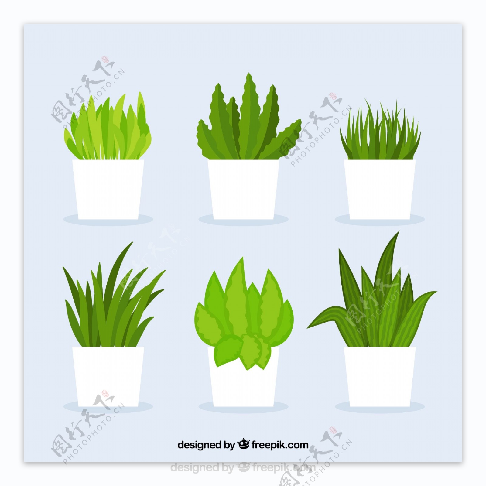 绿色植物盆栽小图标