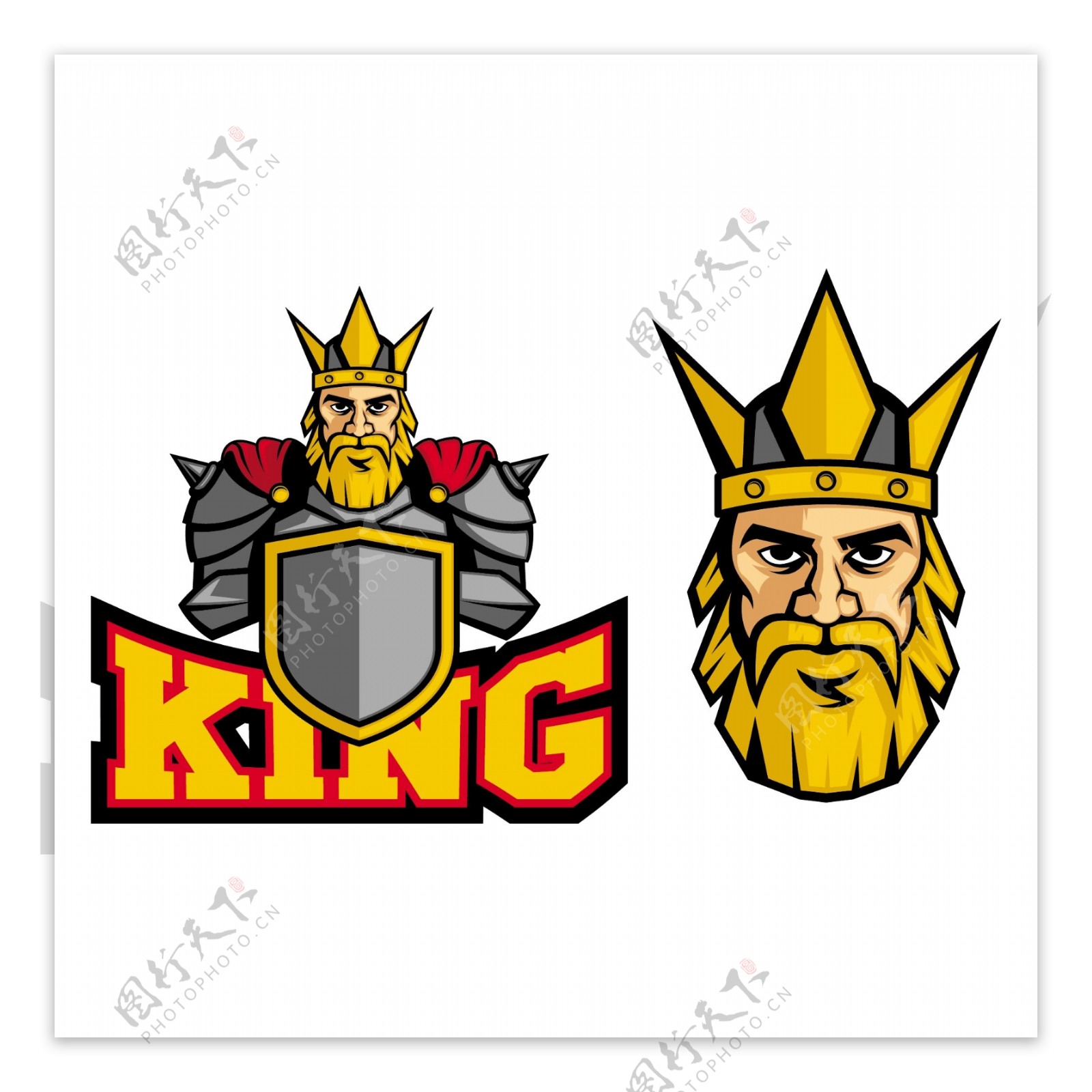 彩色国王标志设计