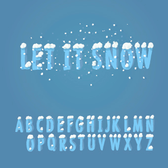 冬季风格字母创新载体
