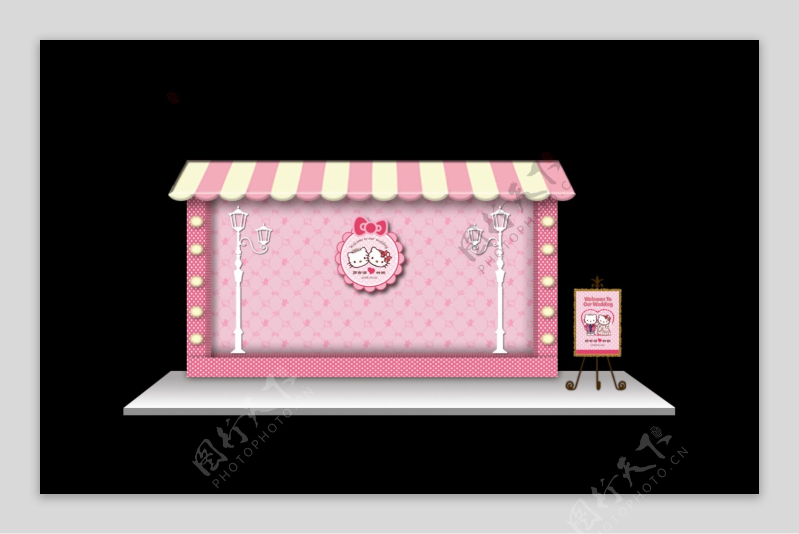 hellokitty主题婚礼展示区