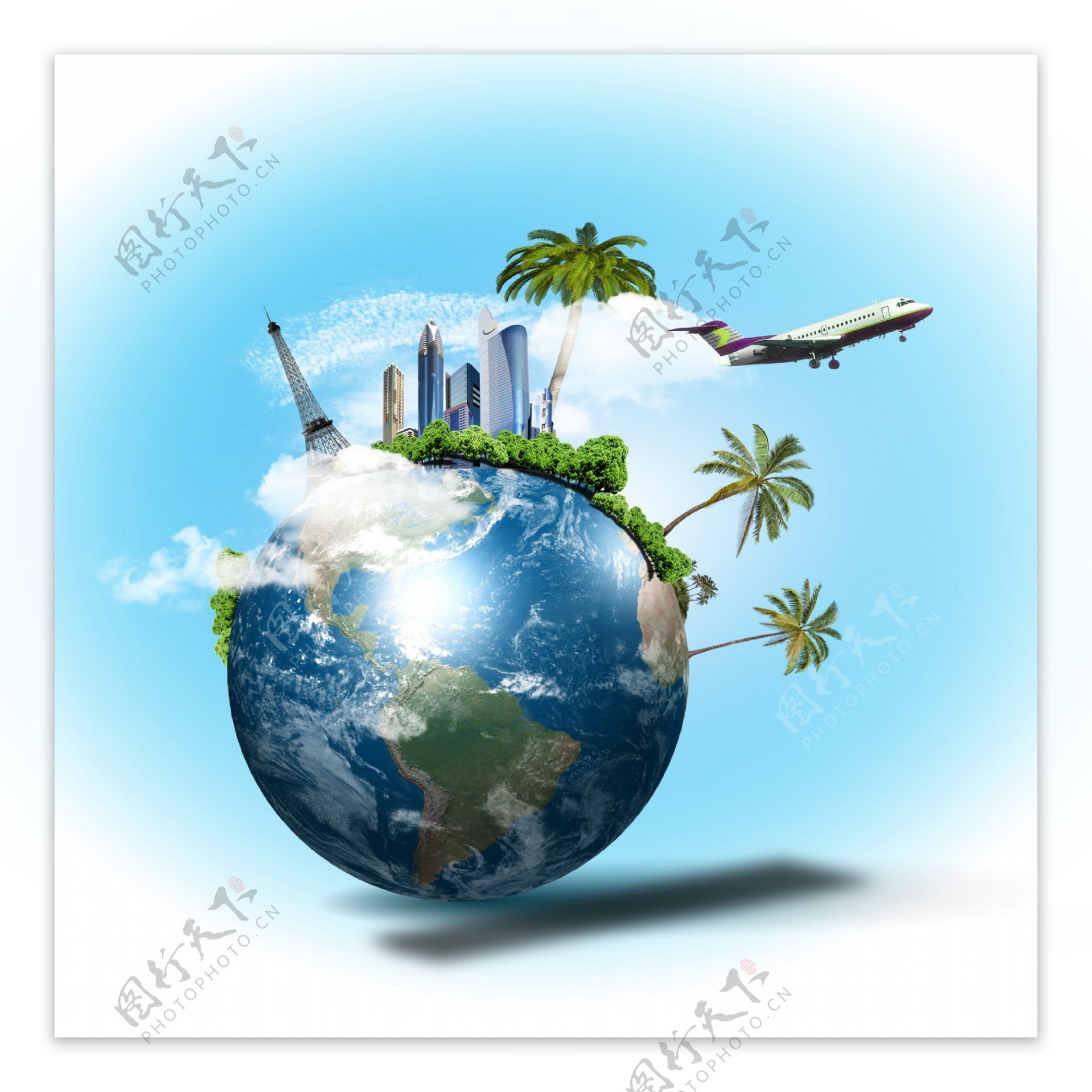 航空旅行与地球图片