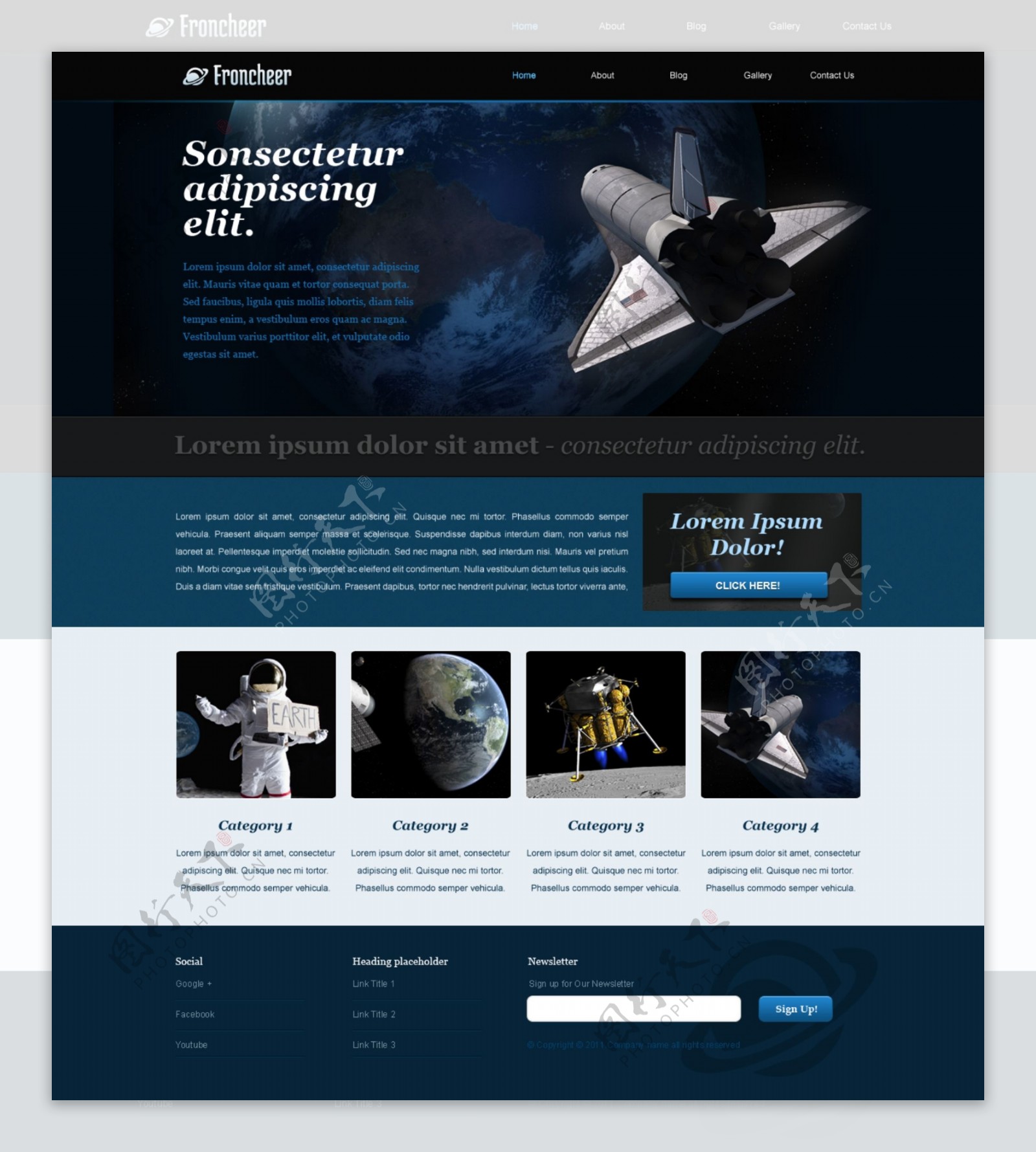 国际太空航空类网站PSD