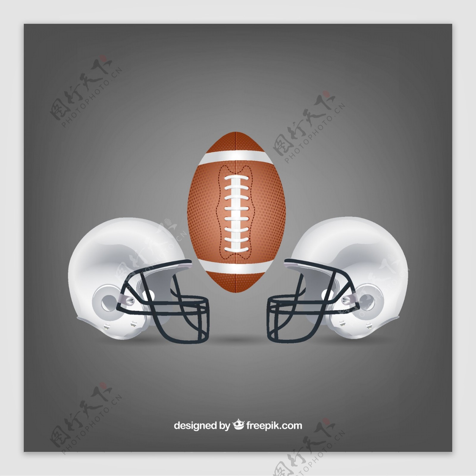 美式橄榄球用球与头盔
