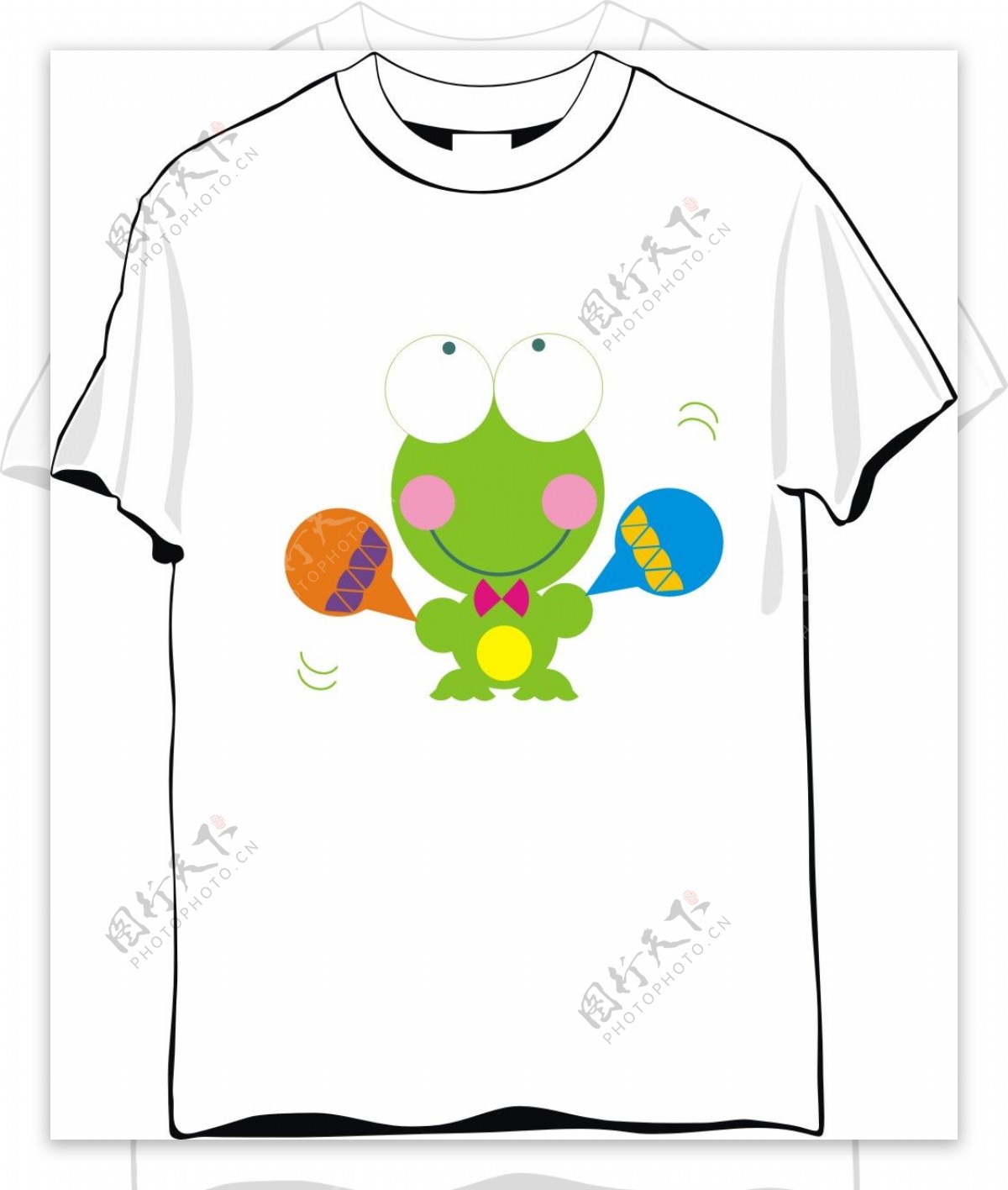 青蛙可爱白色T恤