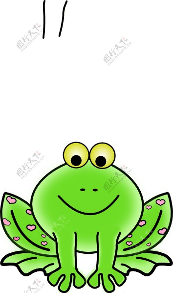 绿色的瓦伦丁青蛙粉心剪贴画