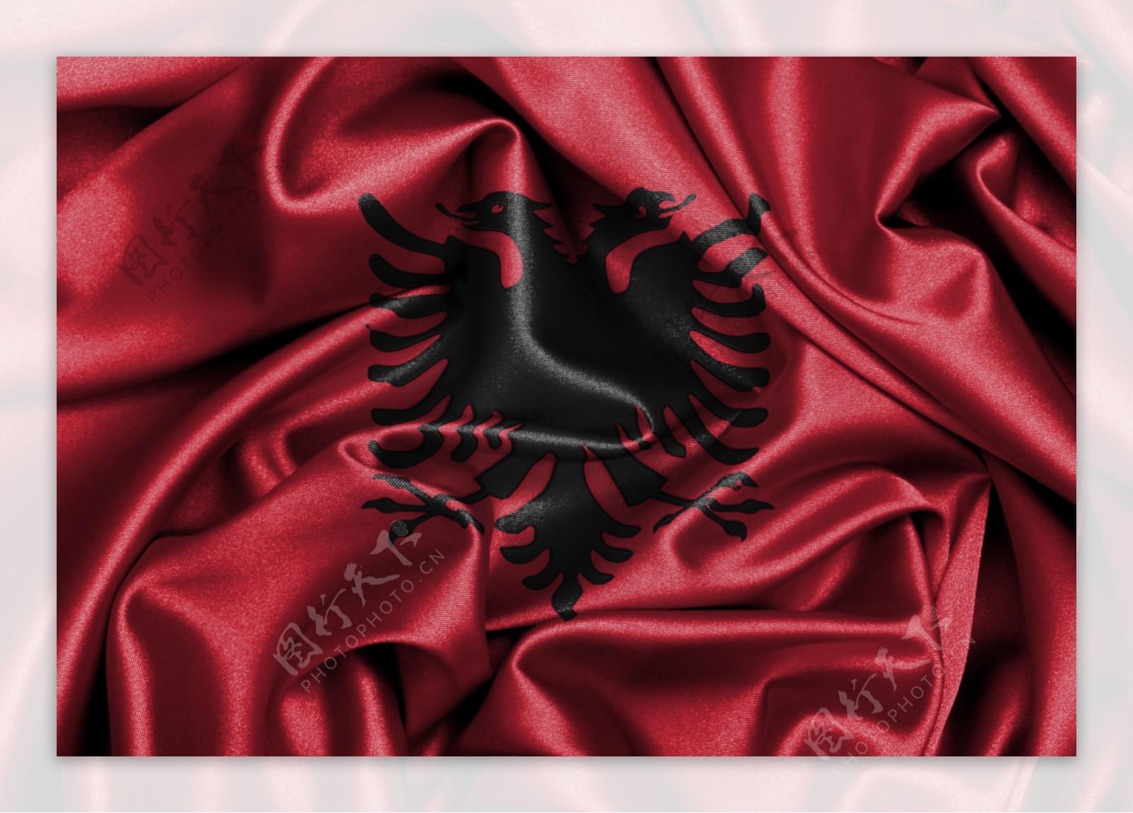 阿尔巴尼丝绸国旗图片