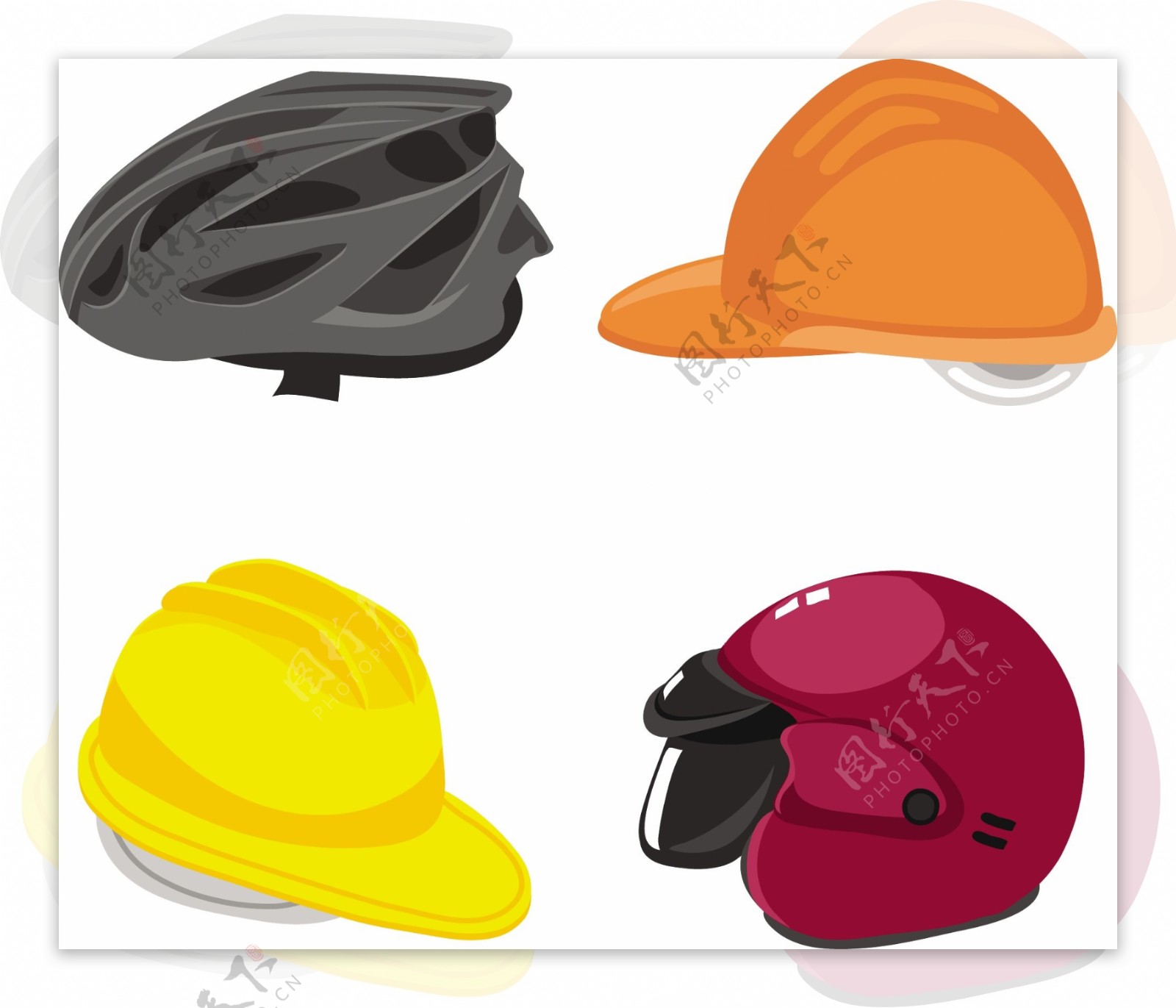 头盔自行车摩托车和劳动者