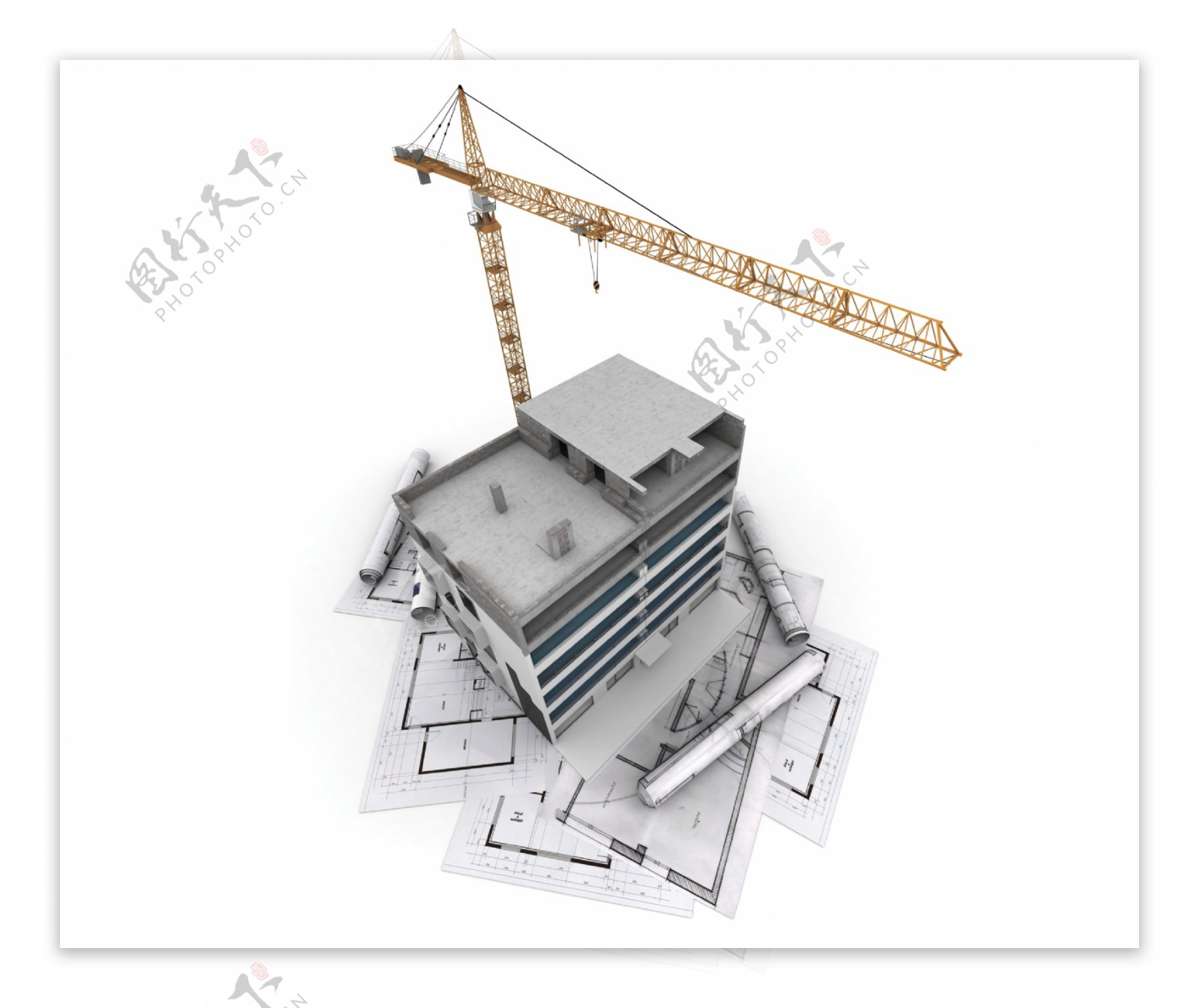 施工工地建筑模型图片