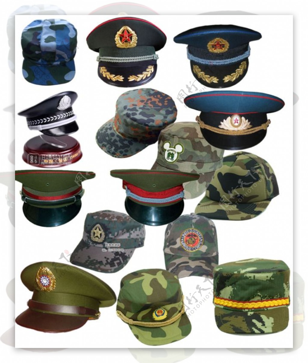 各种类型军帽
